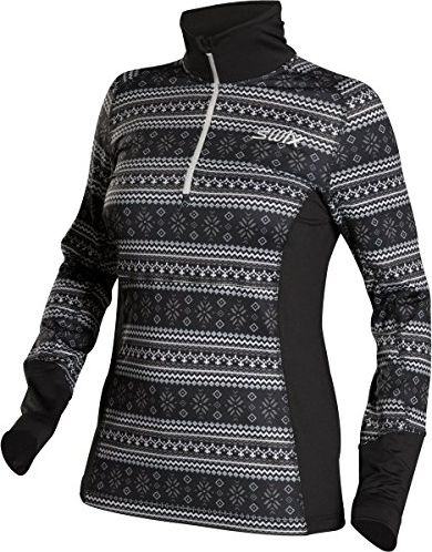 18512-10072 Джемпер жен. SWIX Myrene черн.принт