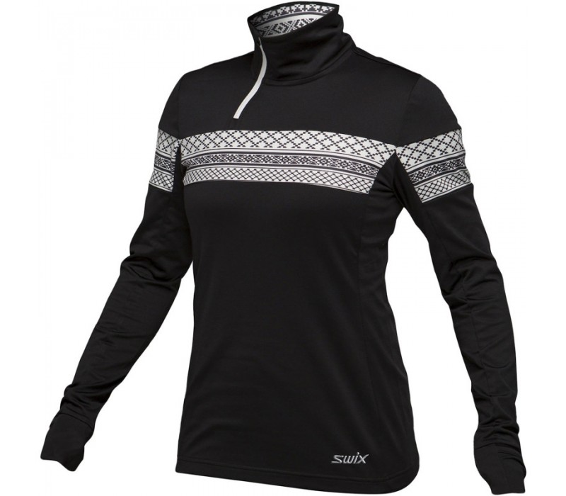 19072-10000 Свитер жен. SWIX Asymetric Nordic черн.